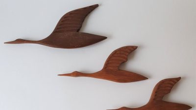 Wall bird decor birds wooden flying