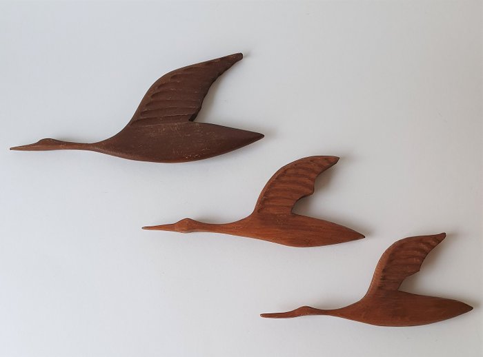 Wall bird decor birds wooden flying