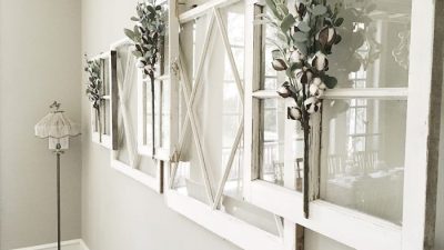 Large window frame wall decor