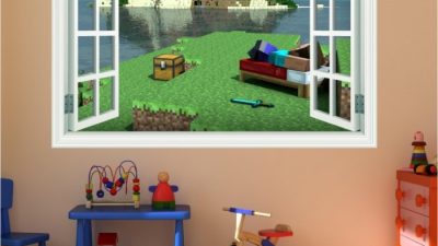 Wall decals minecraft room decor