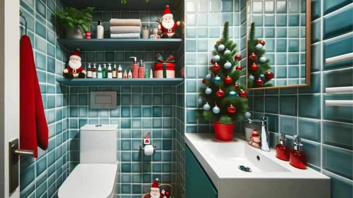 Christmas bathroom wall decor