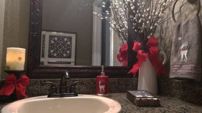 Christmas bathroom wall decor