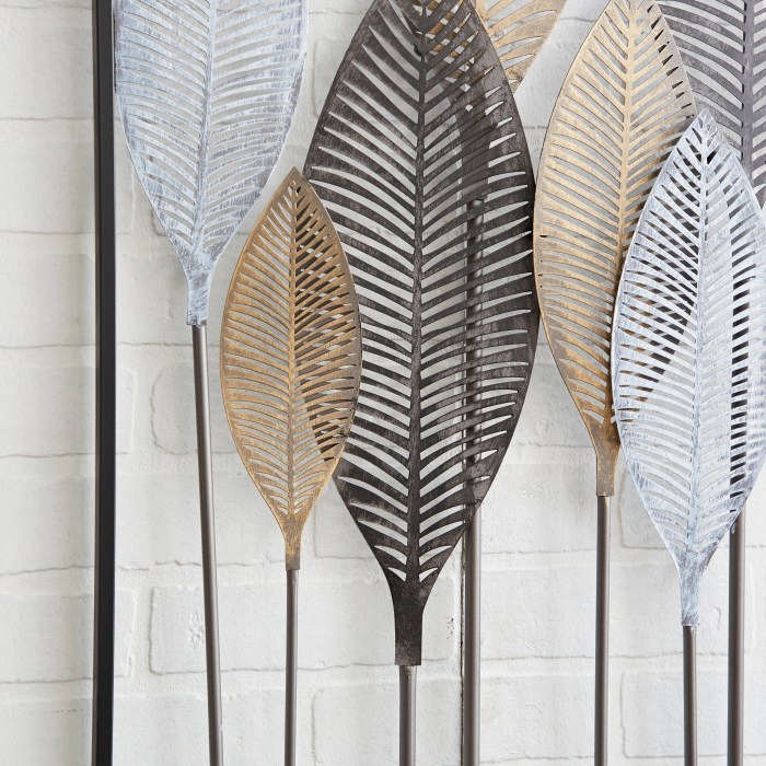 Large metal leaf wall decor