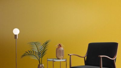 Mustard yellow wall decor