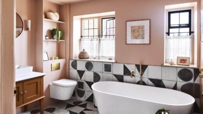 Pink bathroom wall decor