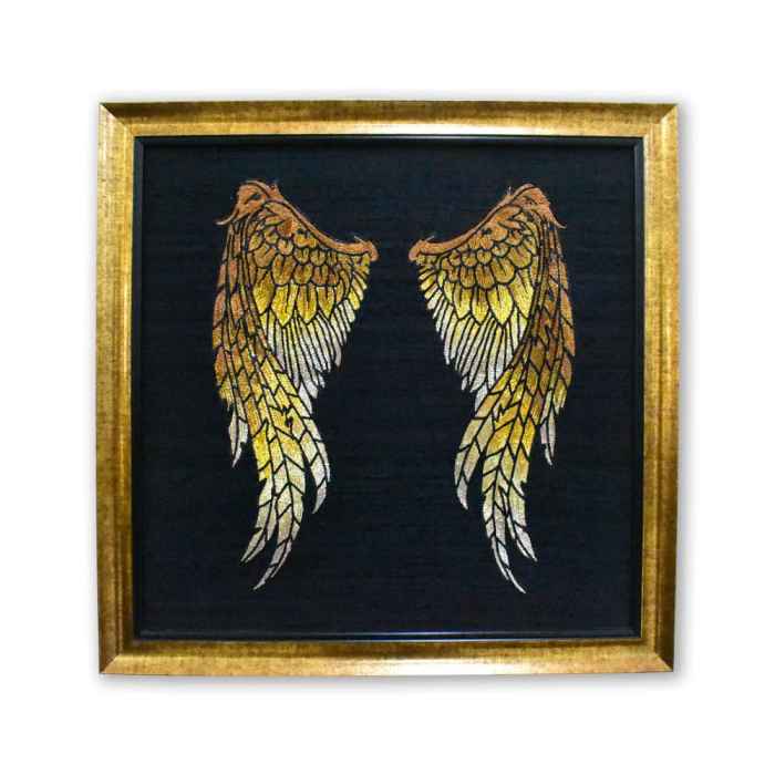 Gold angel wings wall decor