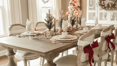 Farmhouse table christmas decor