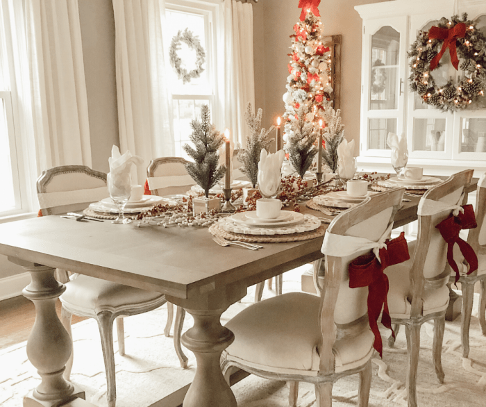 Farmhouse table christmas decor