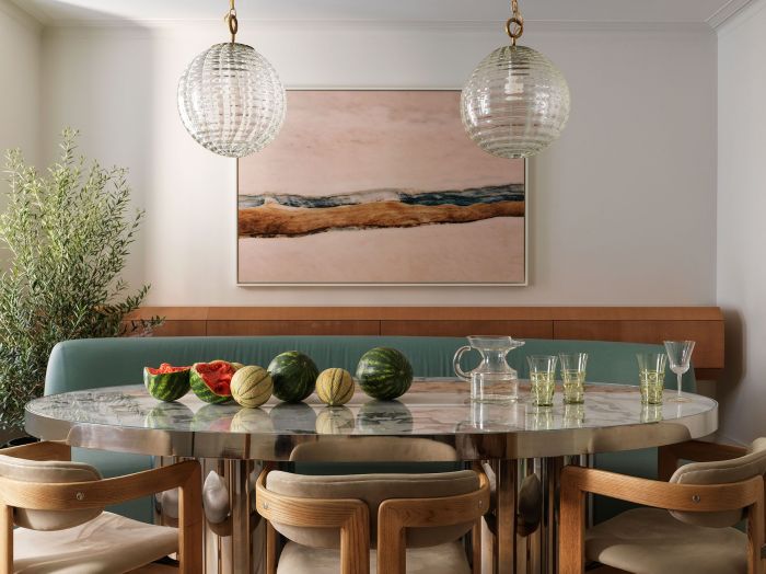 Wood dining table decor