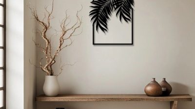 Metal palm leaf wall decor