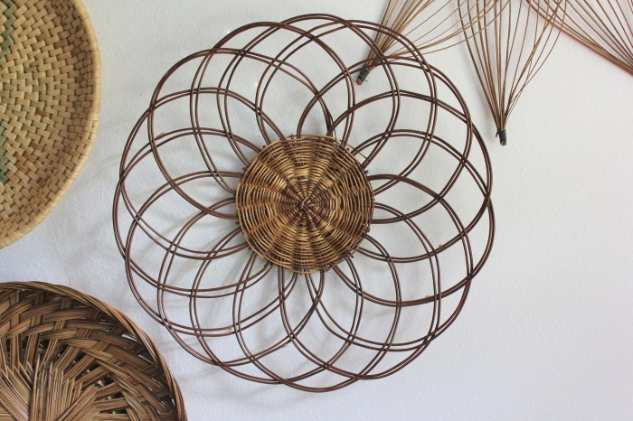 Rattan flower wall decor