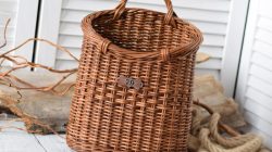 Wicker basket wall decor