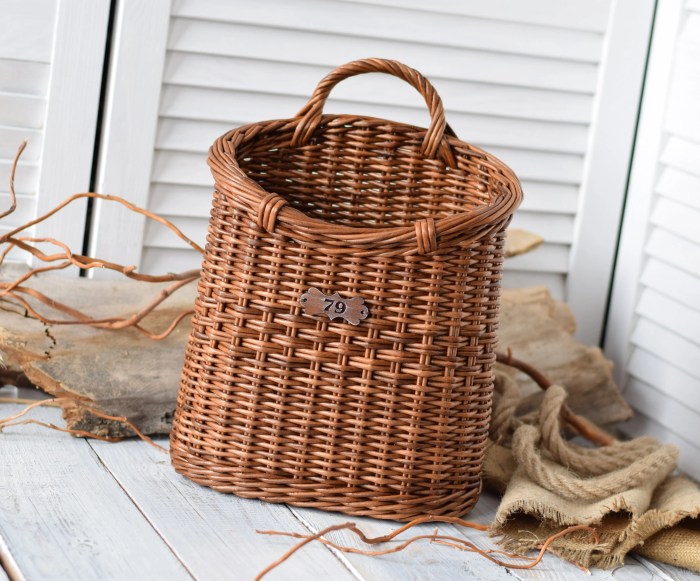 Wicker basket wall decor