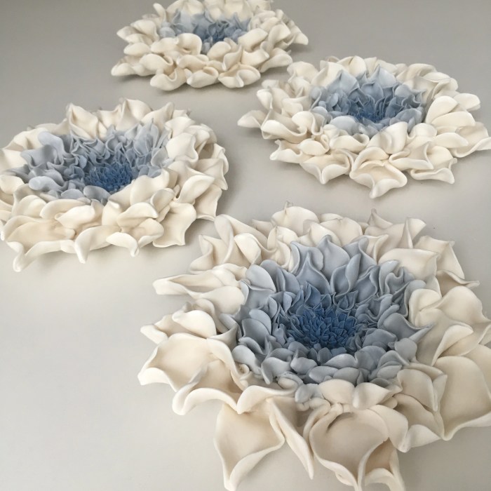 Ceramic flower wall decor