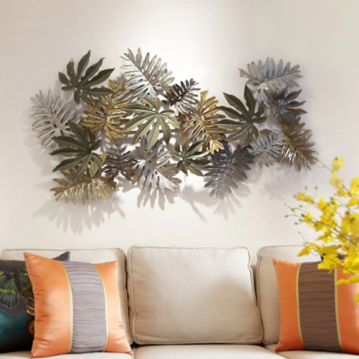 Large metal leaf wall decor