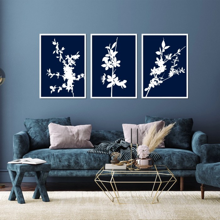 Blue color wall decor