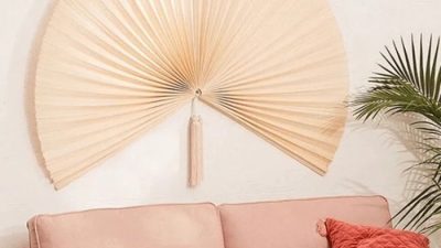 Bamboo fan wall decor