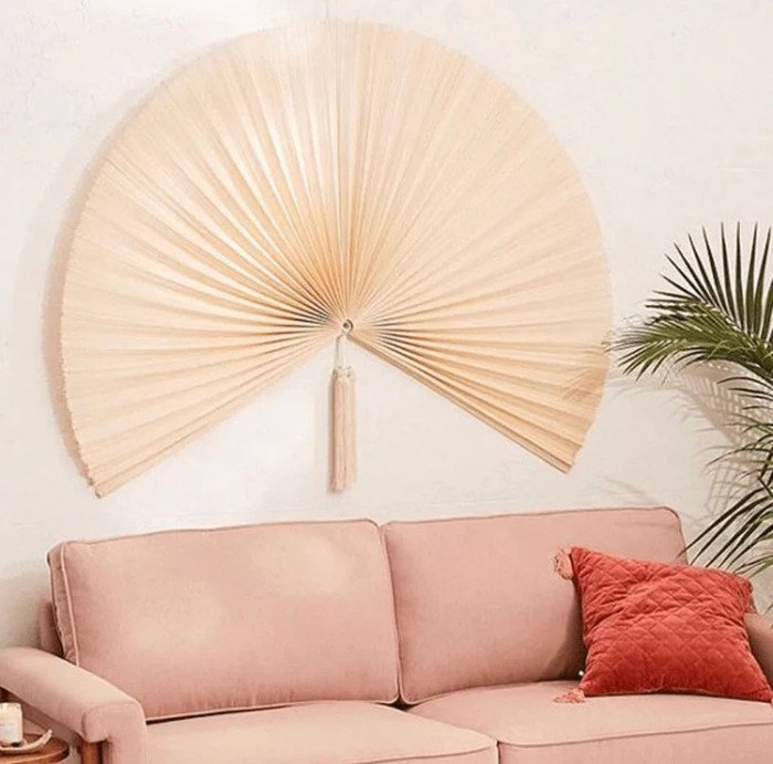 Bamboo fan wall decor