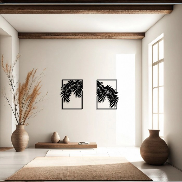 Metal palm leaf wall decor