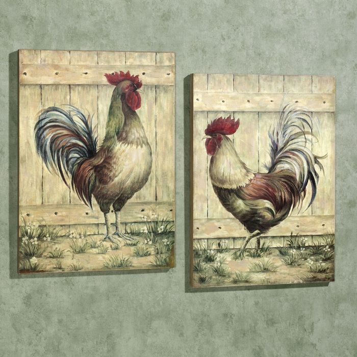 Wall metal rooster decor