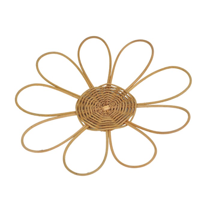 Rattan flower wall decor