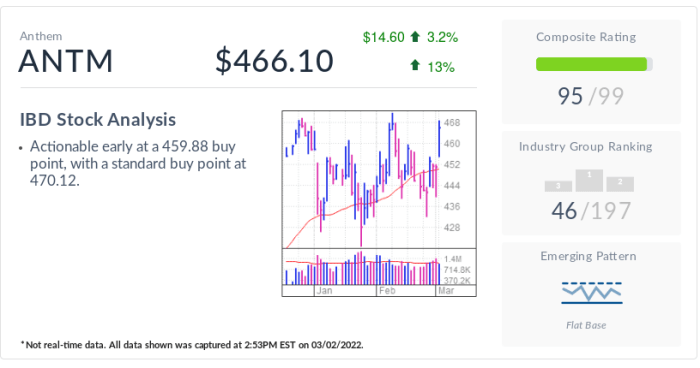 Price of anthem stock